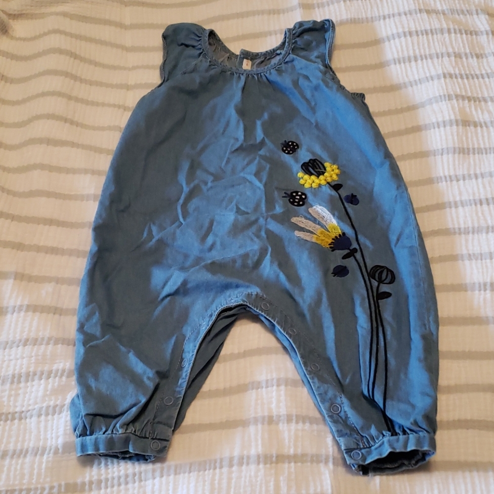 Baby girl denim romper